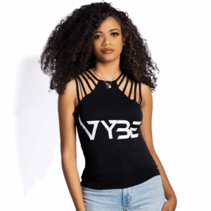VYBE Strappy Statement Tank – Noir Edition